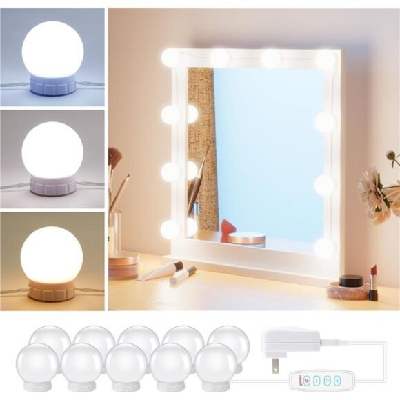 Hollywood Style Led Vanity Mirror Lights Kit - Vanity Lights Have 10 Dimmable - Picture 1 of 7
